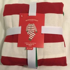 Red and white striped Christmas pajamas